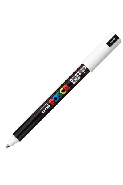 Alpıno قلم تحديد الملصقات ذو الأساس المائي Uni-ball Posca White 0.7 مم Pc-1mr