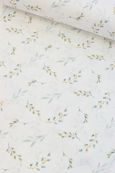 Tekin's Home Soft Yeşil Yaprak Nevresimlik Poplin Kumaş