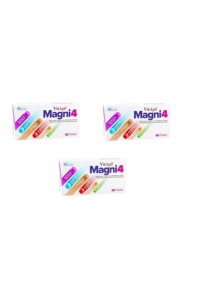 Vitagil Magni4 Magnezyum Vitamin D3 P5p 60 Tablet 3 Adet