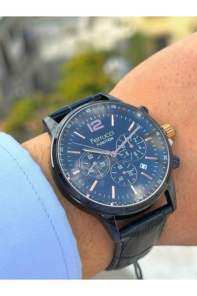 Ferrucci FRC.FT.1.190 Ferrucci Leather Cord Inner Gauges Active Function New Season Men's Wristwatch