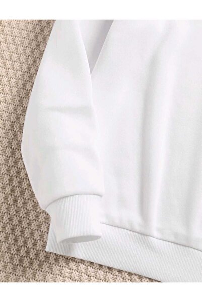 FAVORİST Памучен суичър с кръгло деколте с щампи на цветя