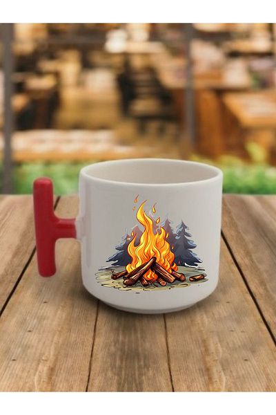 lili hediyelik Campfire Visual Coffee Mug Cup Ceramic Mug - Ceramic Tea, Coffee Gift Cup