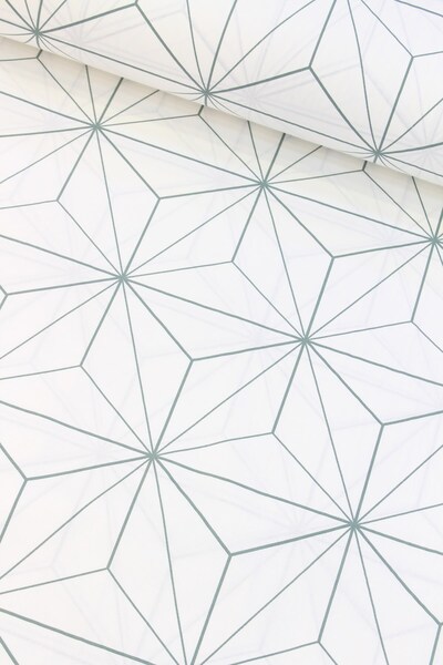 CAMELIA Mint Yeşili Geometrik Nevresimlik Poplin Kumaş