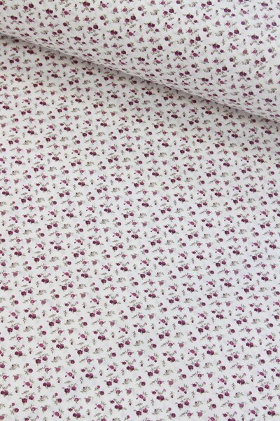 CAMELIA Mürdüm Çıtır Çiçekler Nevresimlik Poplin Kumaş