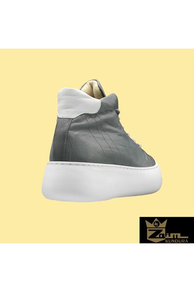 Zaim Kundura Women's Gray Genuine Leather Boots505081747-1