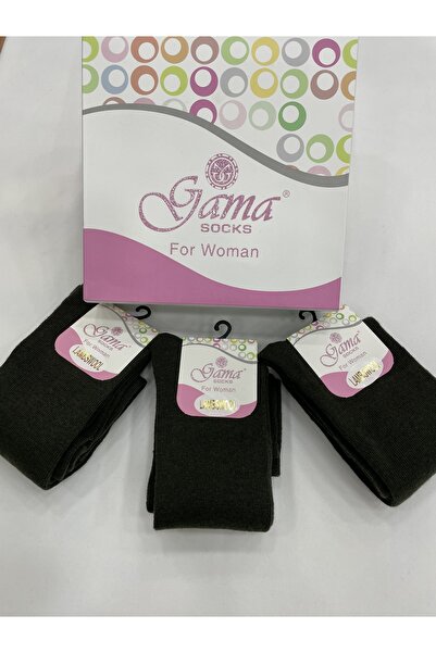 Gama Çorap 3 Pieces Genuine Lamb Wool Long Below the Knee Thick Winter Women's Socks