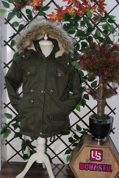 mikam UNISEX WINTER CANVAS FABRIC FUR INSIDE OXFORD CHILDREN'S COAT COAT