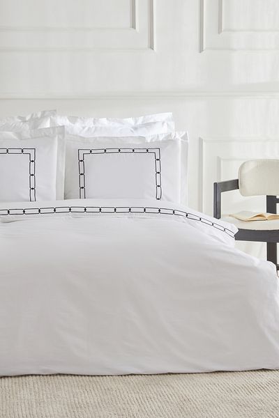 Karaca Home Diane White Embroidered Double Percale Bedding Set