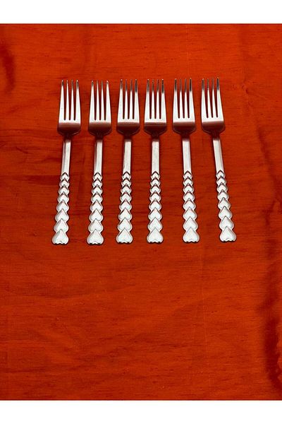 ARVEY 6 Pieces Heart Dinner Fork Set