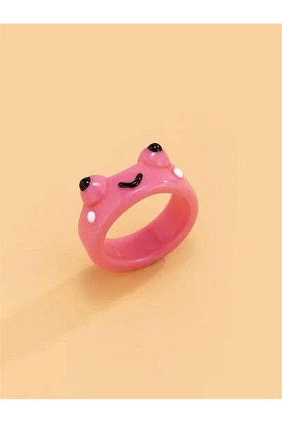 Planet Butik Pink Frog Ring