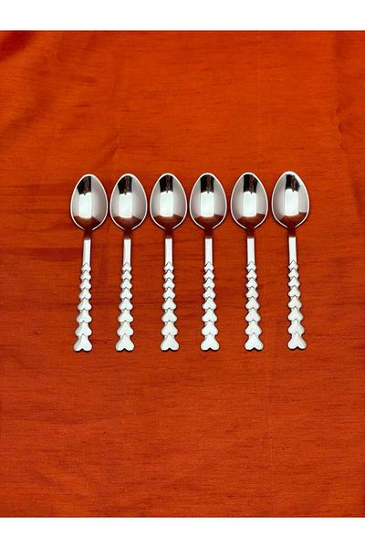 ARVEY Set of 6 Sweet Spoons with Hearts - 6 Pieces