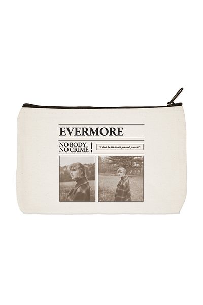 designedfy Taylor Swift Evermore 09 Έντυπη υφασμάτινη τσάντα μακιγιάζ, θήκη για στυλό, τσάντα χειρός