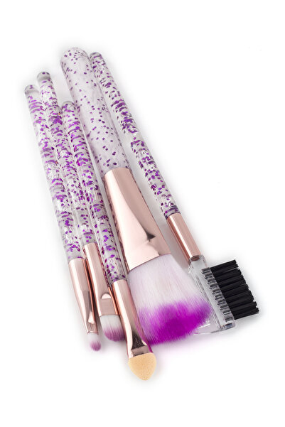 Tikatti Boxed Glittering 5 Pieces Makeup Brush Set Lilac