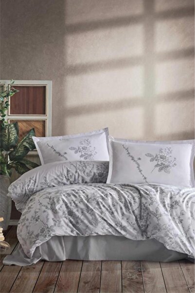 Clasy Сатенен комплект спално бельо за двойно легло Messina V1 сив