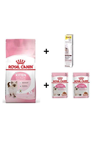 Royal Canin Kitten Yavru Kuru Kedi Maması 4 Kg + 2 Adet RC Yaş Mama 85 gr + 2...
