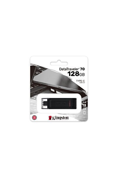 Kingston Dt70 128Gb Usb-C 3.2 Gen 1 Type-C Flash Bellek