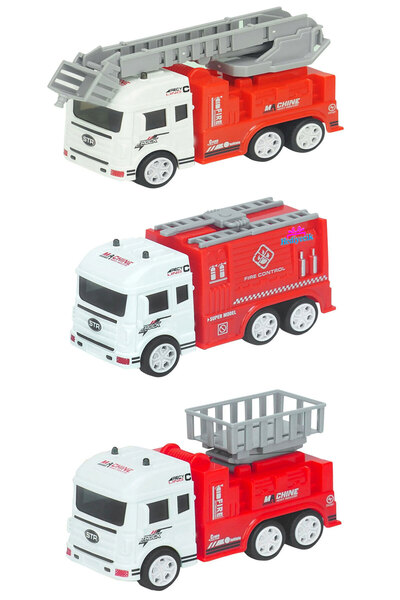 hediyecik Friction Toy Fire Trucks Set of 3 12 cm
