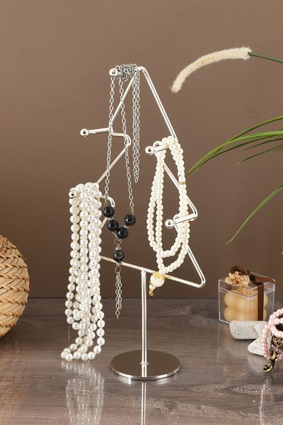 TR Turan Collection Μοντέλο Pine Tree Ασημένια επιμεταλλωμένη μεταλλική βάση κοσμημάτων Organizer κοσμημάτων