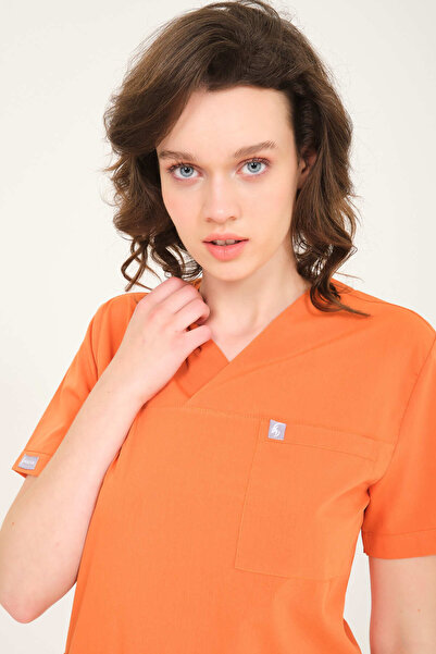 Pratik Medikal Lycra Scrubs Somon Plic Guler Doctor Asistentă Uniformă Single...