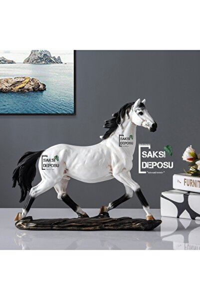 saksı deposu Yürüyen At Heykeli Beyaz