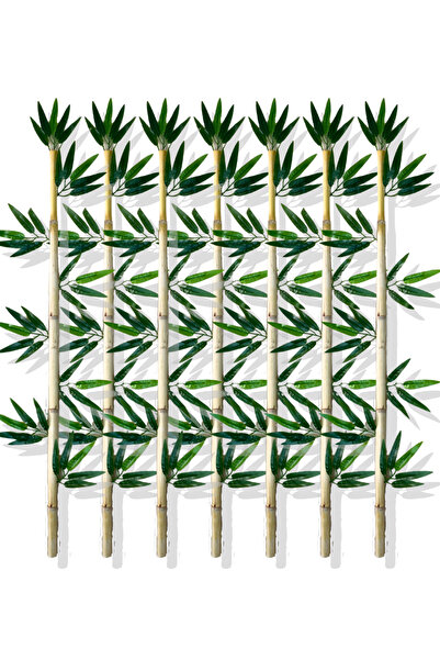 Cihan Çiçekçilik Yapay Yapraklı Dekoratif Bambu Çubuğu 110 Cm 7 Adet Islak Doku