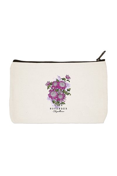 designedfy Sunflower November Printed Cloth Makeup Bag, Pen Holder, Handbag