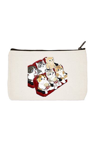 designedfy Cinematic Cats Printed υφασμάτινη τσάντα μακιγιάζ, θήκη για στυλό, τσάντα, πορτοφόλι