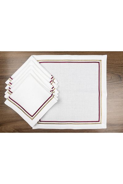 Mikasa Moor Χαρτοπετσέτα Celine Burgundy Gold 6 τεμαχίων 40x40