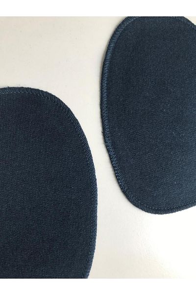 Self Casa Patch de reparare a genunchilor din bumbac pieptănat, albastru bleumarin, țesut, cusut (2 bucăți) (15x10cm)