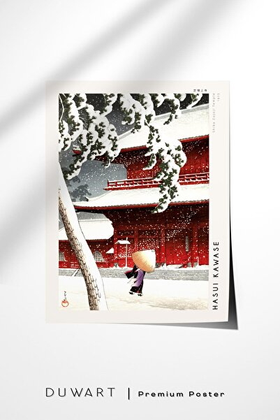 DUWART Premium Çerçevesiz Poster Hasui Kawase Shiba Zojoji Temple Poster Ünlü...