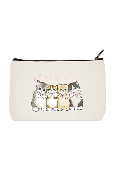 designedfy Tiny Kittens Printed υφασμάτινη τσάντα μακιγιάζ, θήκη για στυλό, τσάντα χειρός, πορτοφόλι