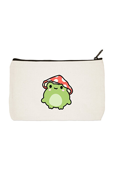 designedfy حقيبة مكياج من القماش المطبوع على شكل ضفدع مع قبعة، وحامل أقلام، و...