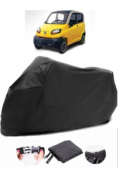 AutoEN Bajaj Qute RE 60 Black Motorcycle Tarpaulin Waterproof Durable Fabric