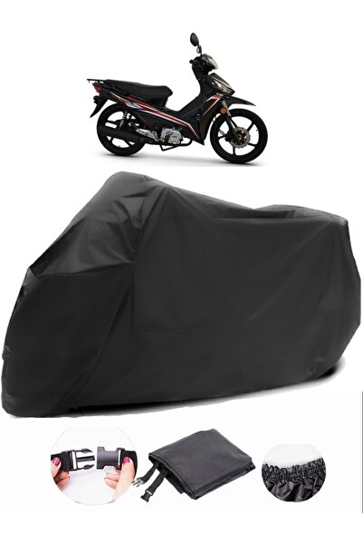 AutoEN Kuba Reiz 100 قماش مشمع أسود للدراجات النارية مقاوم للماء