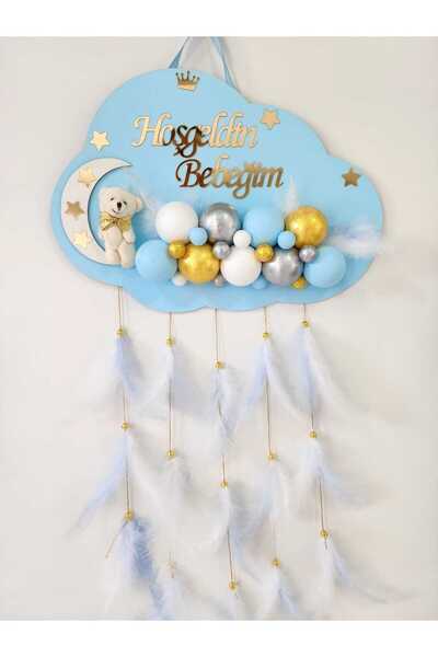 HD Different Kapı Süsü Ahşap Bulut Kapısüsü Bebek Odası Isimlik Strafor Toplu