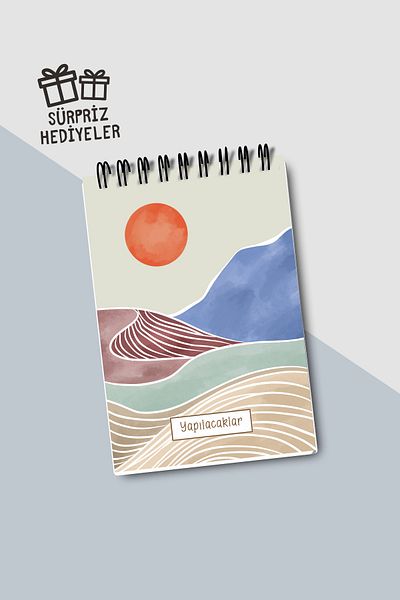 Eldesen Tasarım Do List A6 Notebook with Flexible Cardboard Cover, Mini Notebook