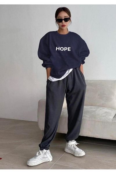 My Blog Dámská mikina s potiskem Navy Blue Hope