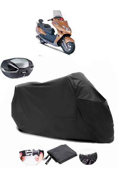 AutoEN Steel Motor Tiger 150 Backpack Compatible Black Motorcycle Tarpaulin W...