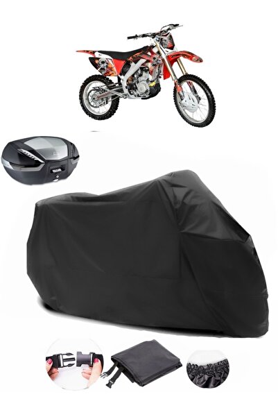 AutoEN Apachi 4V Cross Rear Bag Compatible Black Motorcycle Tarpaulin Waterproof Durable Fabric