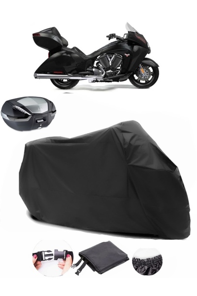 AutoEN حقيبة ظهر Victory Vision Tour متوافقة مع دراجة نارية سوداء مصنوعة من ق...