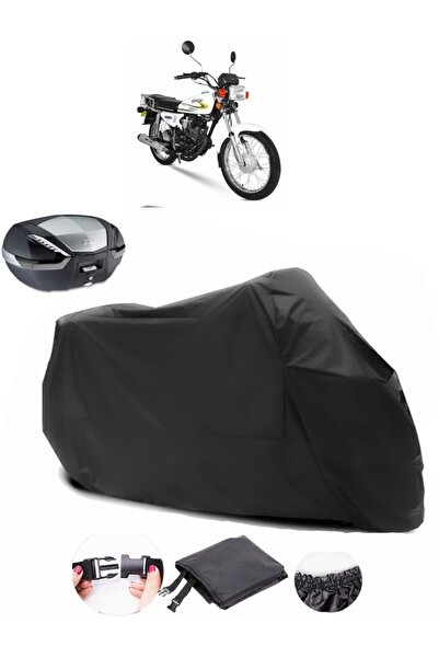 AutoEN Yuki YK 125-7 Rex Rear Bag Compatible Black Motorcycle Tarpaulin Waterproof Durable Fabric
