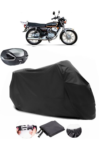 AutoEN Yamaha RX 135 Rear Bag Compatible Black Motorcycle Tarpaulin Waterproo...
