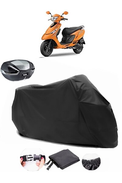 AutoEN TVS Scooty Zest 110 Rear Bag Compatible Black Motorcycle Tarpaulin Wat...