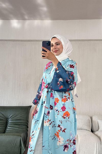 Sawosh Floral Ocean Kimono BLUE