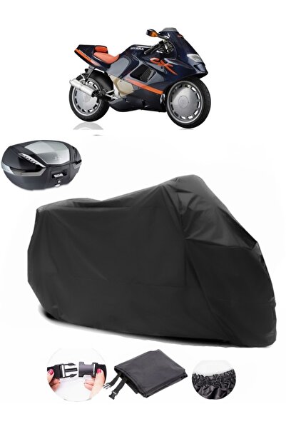 AutoEN Gilera CX 125 Rear Bag Compatible Black Motorcycle Tarpaulin Waterproo...