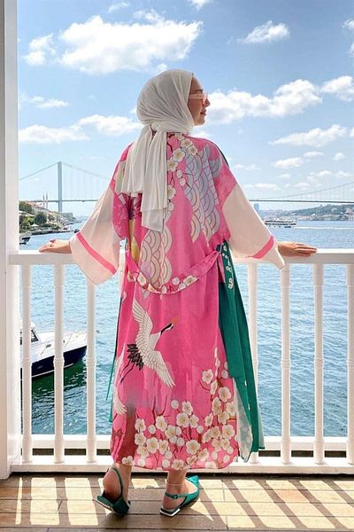 Sawosh Belted Kimono Green