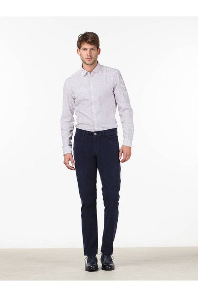 Kip Men's Navy Blue Trousers - PANT-56