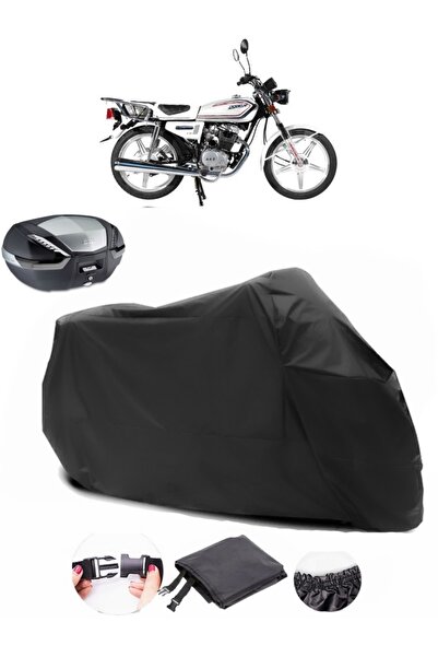 AutoEN Arora AR 100-8 Classic Steel Rear Bag Compatible Black Motorcycle Tarp...