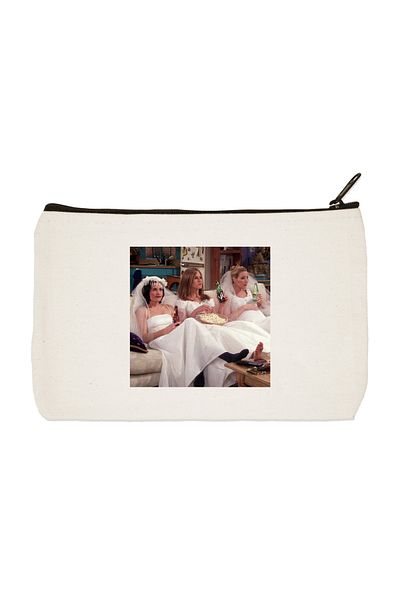 designedfy Friends Printed υφασμάτινη τσάντα μακιγιάζ, θήκη για στυλό, τσάντα συμπλέκτη