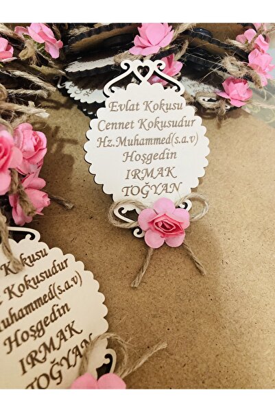guluslazerkesim 50 ADET AHŞAP ÇİÇEKLİ SÜSLÜ BEBEK MEVLÜT DOĞUM SÜNNET HATIRAS...